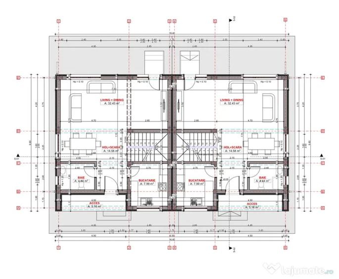 Casă cu 3 camere în Central