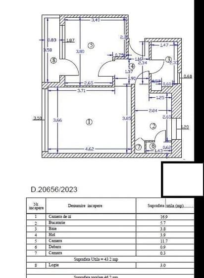Apartament cu 2 camere în Tineretului