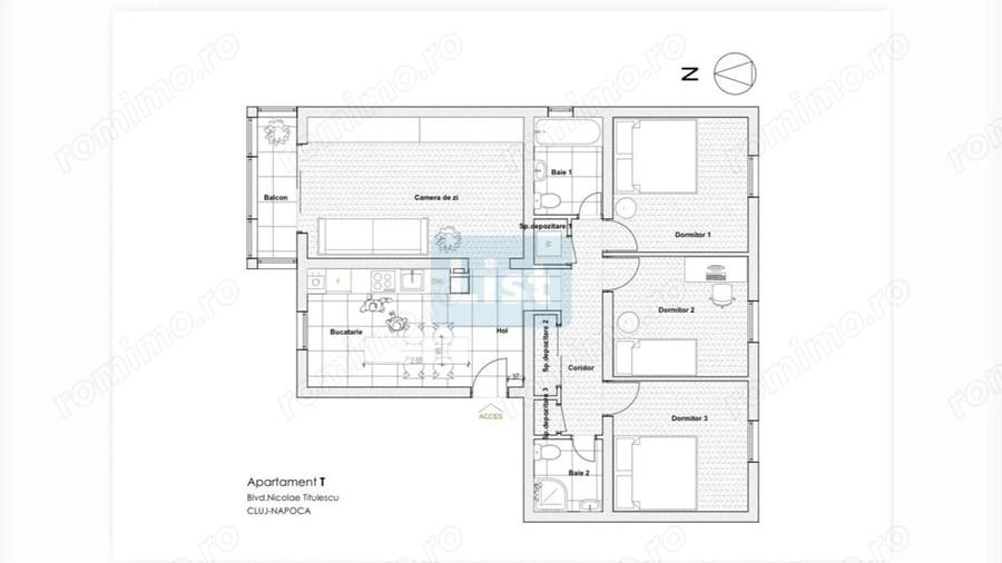 FARA COMISION! 4CAMERE, 2 bai, etajul 2/4, bd.Nicolae Titulescu - 8