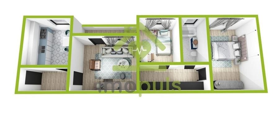 Apartament cu 3 camere semidecomandat în Favorit