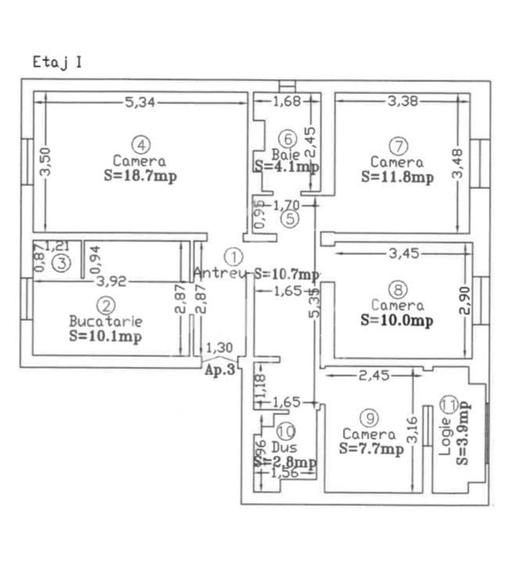 Apartament cu 4 camere în Între Lacuri