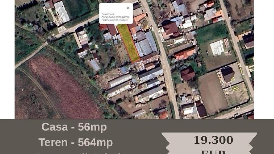 Casă individuală cu 2 camere cu Teren 564 Mp în Cocorăștii Colț
