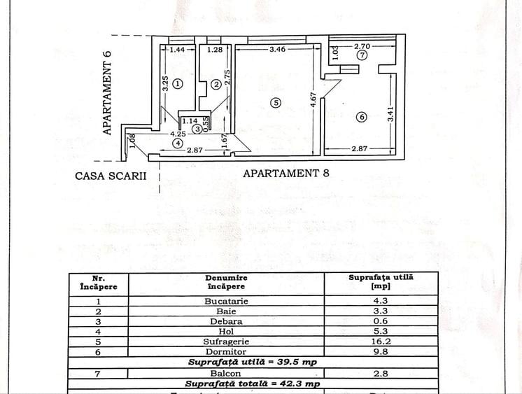 Apartament cu 2 camere semidecomandat în Central