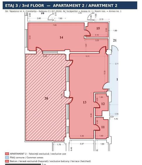 Apartament cu 4 camere decomandat în Central