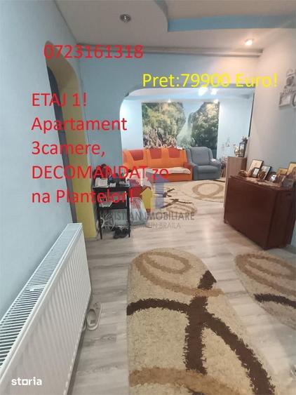 Apartament cu 3 camere decomandat, mobilat în Plantelor
