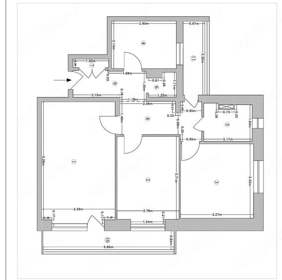 Apartament cu 3 camere decomandat în Decebal