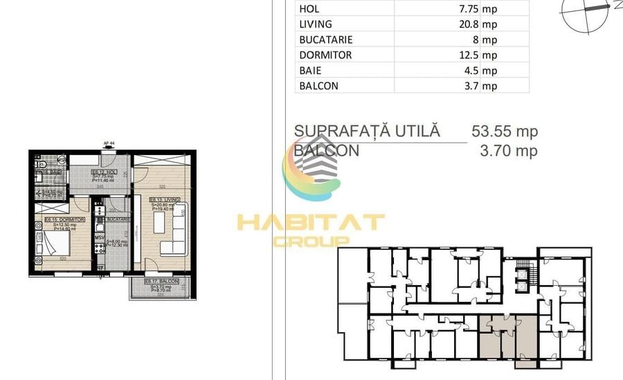 Apartament cu 2 camere în Progresul