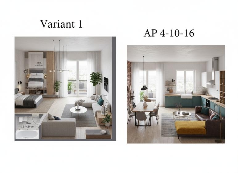 Apartament cu 2 camere decomandat în Exterior Nord