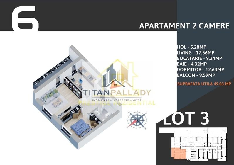 Apart.FINALIZAT bloc nou-2 Camere-60mp-bloc Premium-BONUS loc parcare Demisol - 1