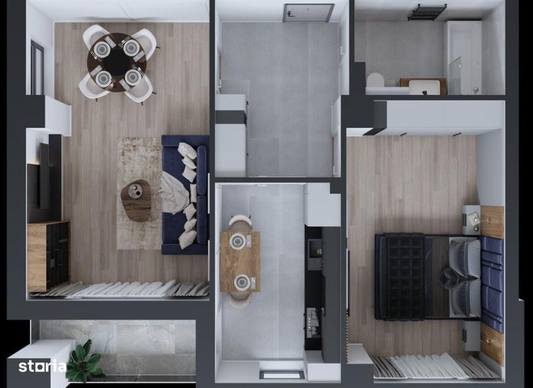 Apartament cu 2 camere în Cug