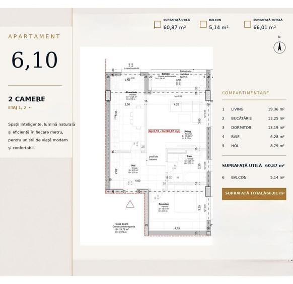 Apartament cu 2 camere decomandat în Soarelui
