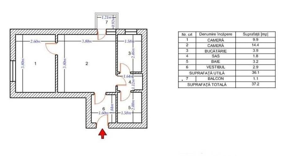 Brancoveanu- 2 camere METROU - 7