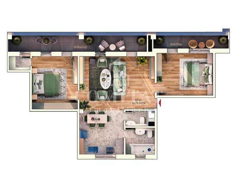 Apartament 3 camere Doroban?ilor Cluj imobil nou cu CF - 12