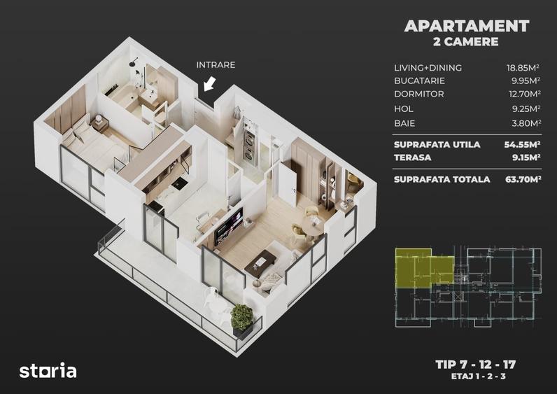Apartament 2 camere decomandat | Pope?ti-Leordeni | Comision 0% - 1