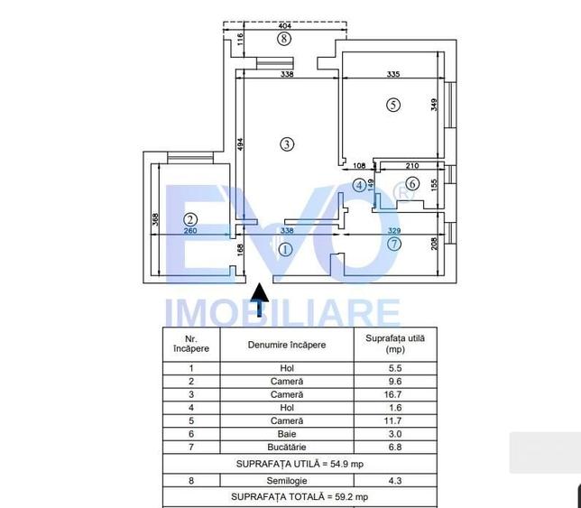 Apartament cu 3 camere în Tătărași