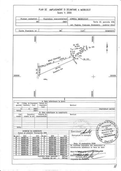 Teren Construcții intravilan de 2927 mp, în Țegheș