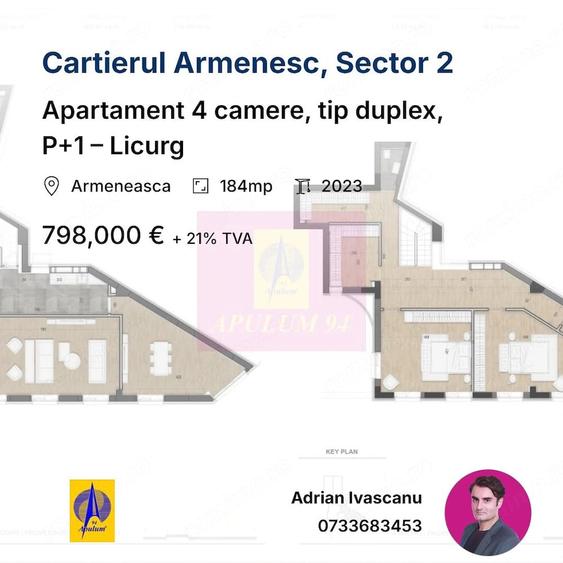 Apartament cu 4 camere decomandat în Armeneasca