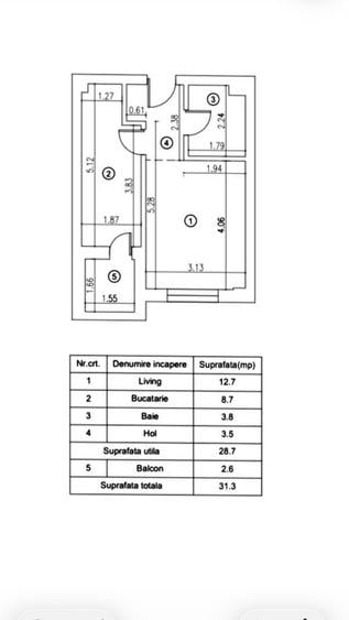 Inchiriere garsoniera Militari Residence-Ilie Petre,1/7,TOTUL NOU,balcon,CT,320€ - 19