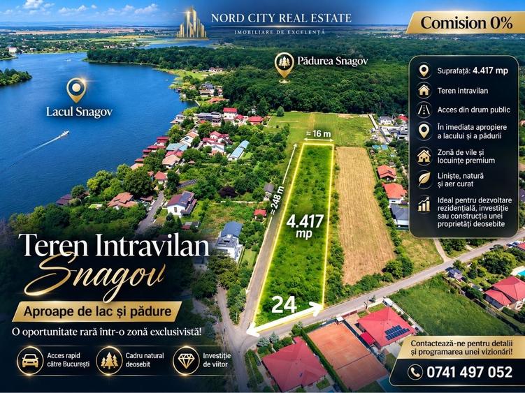 Teren Construcții intravilan de 4417 mp, în Snagov
