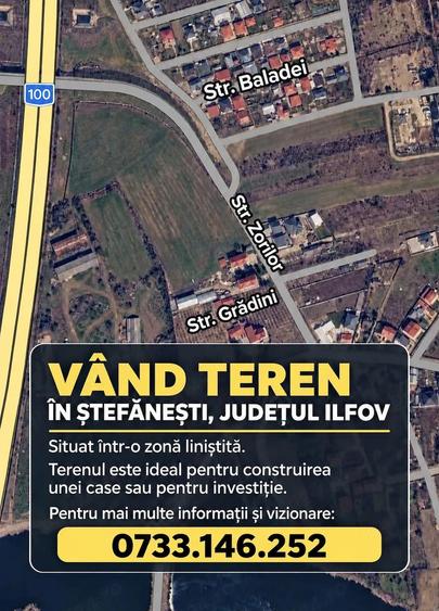 Vand teren in Stefanesti, jud Ilfov - 1