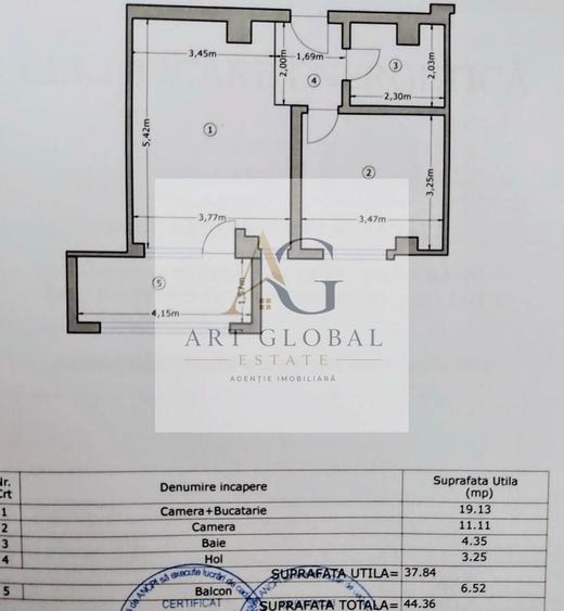 Apartament cu 2 camere semidecomandat, mobilat în Militari
