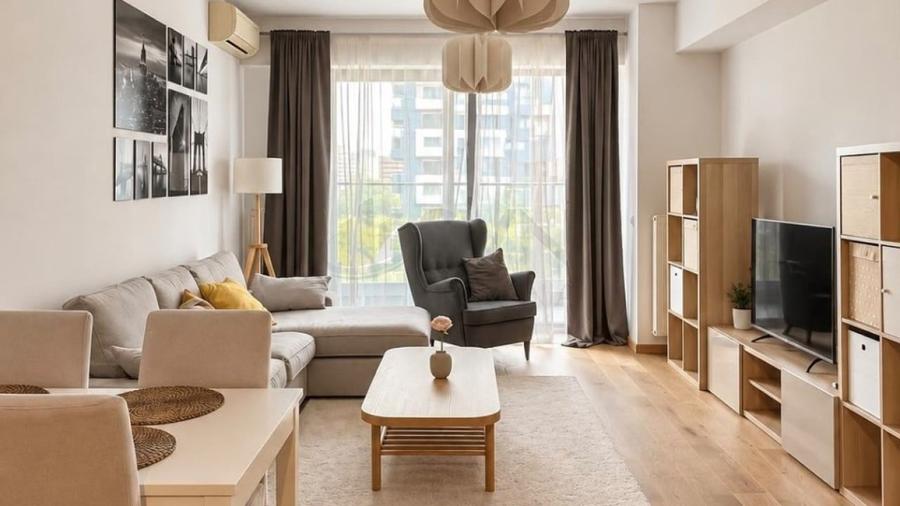 Apartament cu 2 camere semidecomandat, mobilat în Barbu Văcărescu