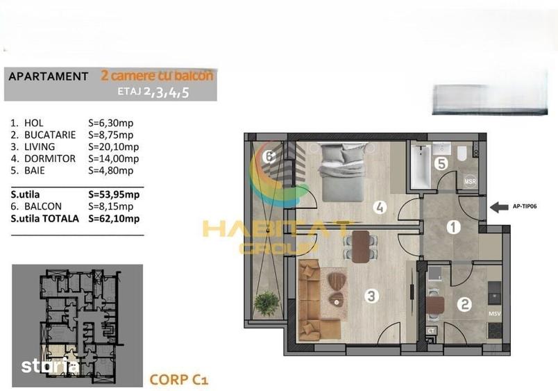 Apartament 2 camere Popesti Leordeni - 1