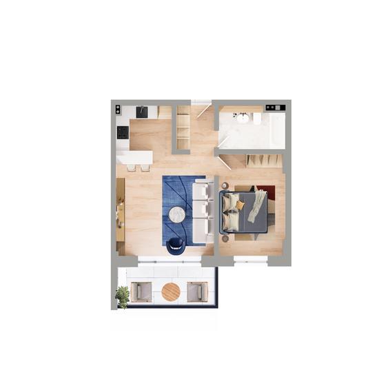 Apartament cu 2 camere decomandat, mobilat în Energia