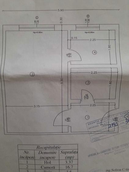 Garsonieră decomandată în Racova