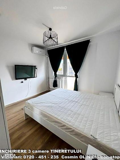 Apartament cu 3 camere decomandat, mobilat în Tineretului