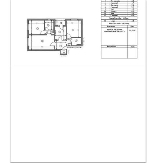 Apartament cu 3 camere semidecomandat în Central