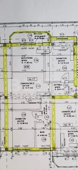 Apartament 3 camere, 64 mp, balcon, parcare, zona Teilor - 6