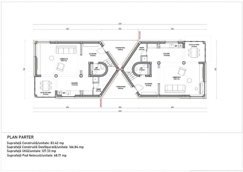 Doua unitati tip Duplex, 127mp utili, 470mp teren +zona comuna, Sangeorgiu de Ms - 3