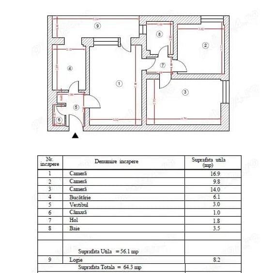 Vand apartament 3 camere strada Bucovina, zona Stadionul National - 2
