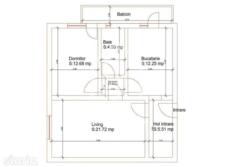 Apartament de vanzate in Sibiu cu 2 camere mobilat, bloc cu lift - 1