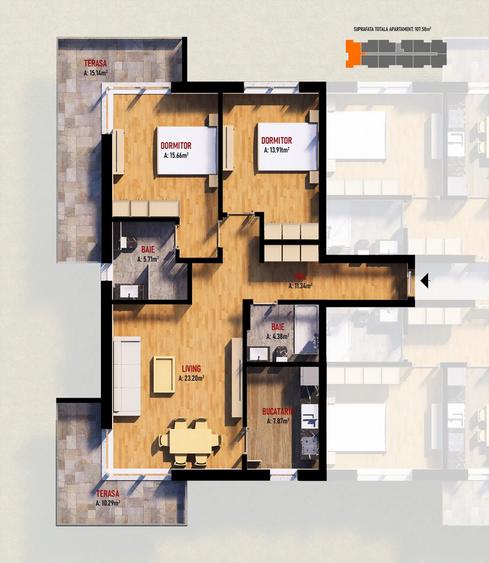 Dobroesti, apartamente tip studio, 2 si 3 camere, finisaje moderne - 2