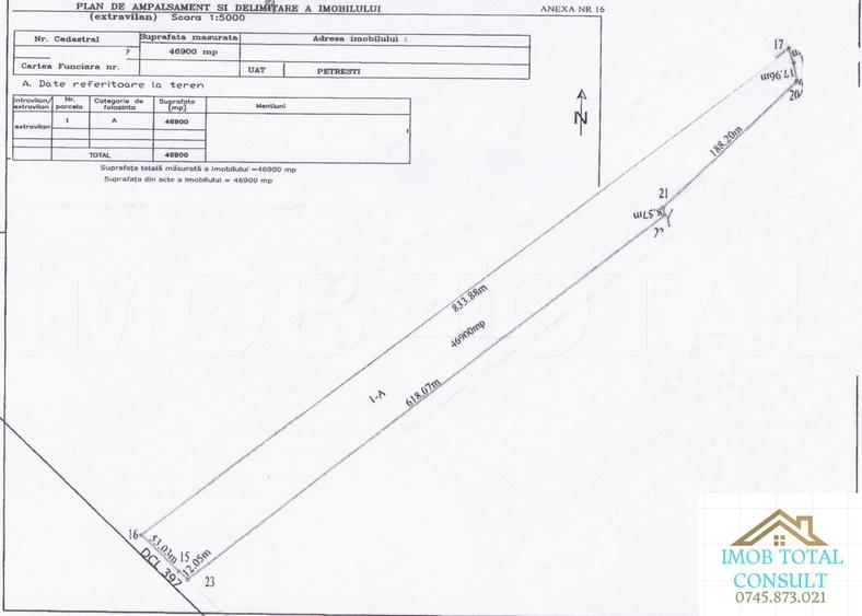 Teren 4.69ha (46900 mp), Petresti Dambovita la 4 km de A1 - 1