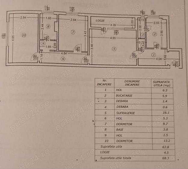Apartament de vanzare 3 camere etaj 2 din 4 zona Nord Complex Mestesugaresc - 2