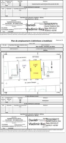 Teren intravilan Oradea Cartierul Tineretului 500 m2 Apa. Canal Electr - 2