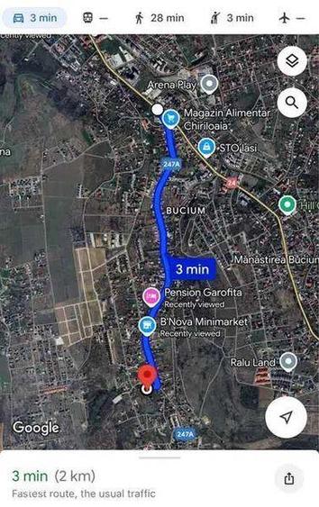 Teren Bucium 3 min de Hanul 3 sarmale, la Soseaua Barnova - PROPRIETAR - 1