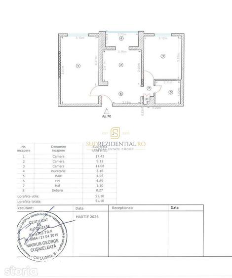 Apartament 3 camere semidecomandat + parcare | Pia?a Sudului - 10
