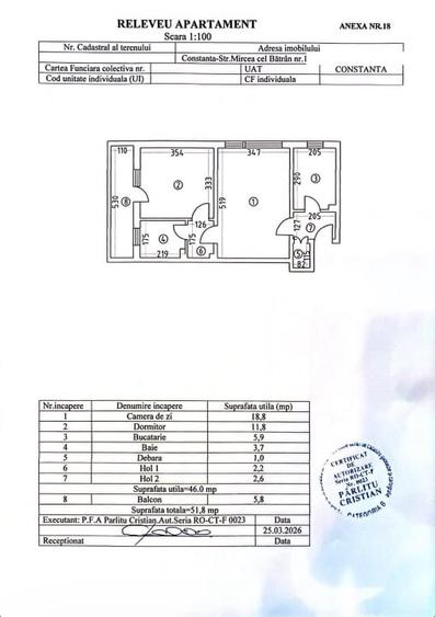 Apartament 2 camere – Tomis 2, Constanța | balcon cu vedere la Parc, Spital Mare - 10