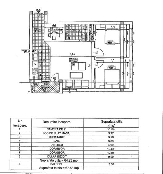 Apartament 3 Camere | 64 mp | Curte 60 mp | Parcare | Terra Floresti - 14