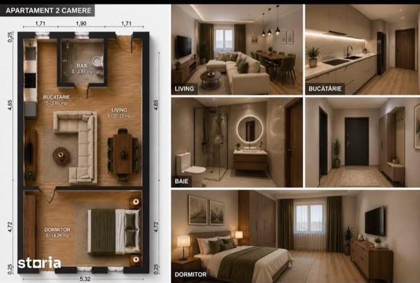 Apartament cu 2 camere în Țiglina 2