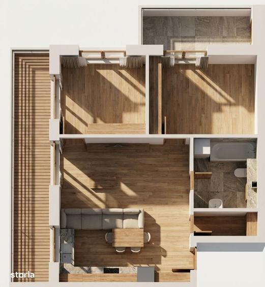 BLOC NOU! 1800E/MP TVA INCLUS! 3 camere 2 terase! - 2