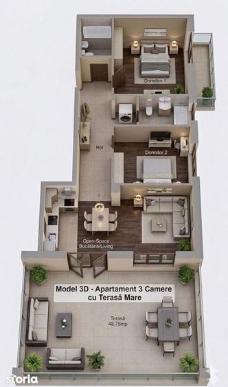 Urgent Zona Baba Novac-Kamsas! Bloc nou. 3camere,dec. 130 mp, - 2
