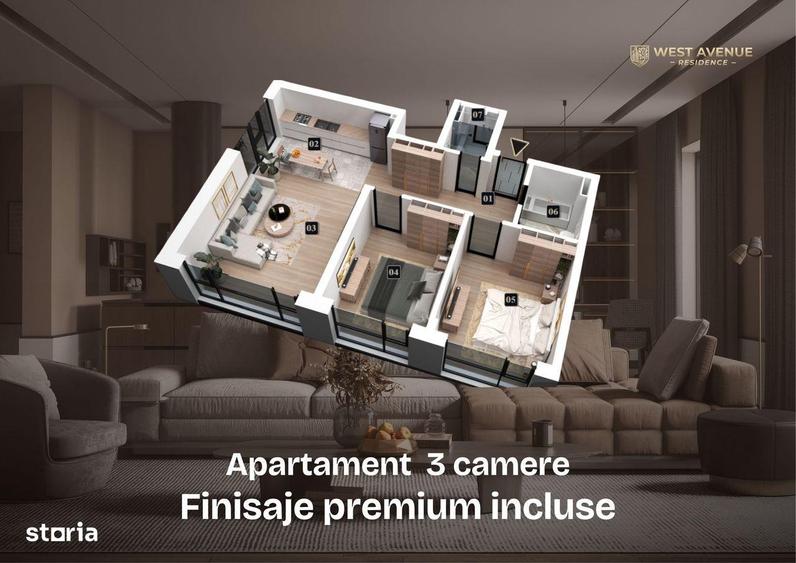 3 camere cu facilita?i complete, West Avenue Residence Militari - 5