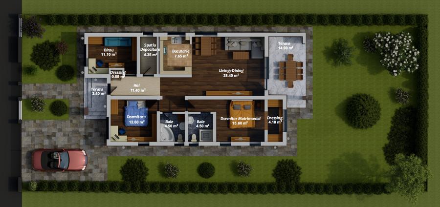 ***Nou 2025*** Casa de vanzare in Paulesti, 4cam, 120mp utili, teren 500mp - 16