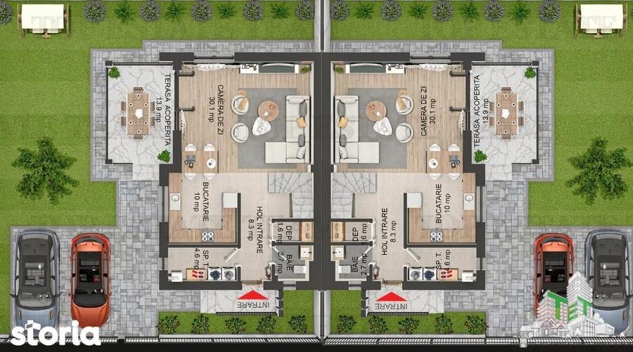 Vila individuala cuplata, in complex rezidential modern, cu 4 camere, - 6