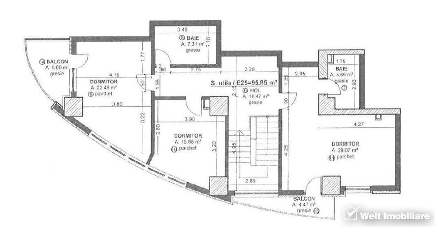 Penthouse semifinisat pe doua niveluri, 200mp, zona Calea Floresti - 2